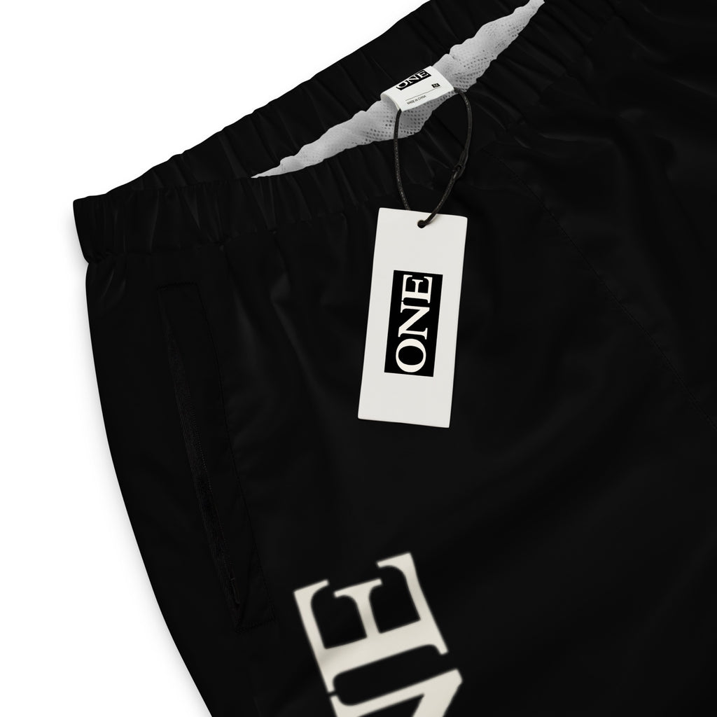ONE Signature Nylon Jogger waistband and hangtag detail