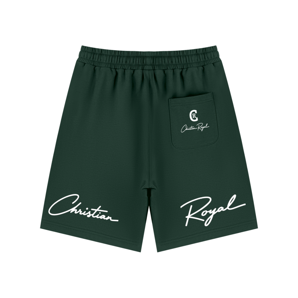 ONE Signature Shorts forest green back view