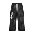 ONE Signature Sweatpant washed black front view