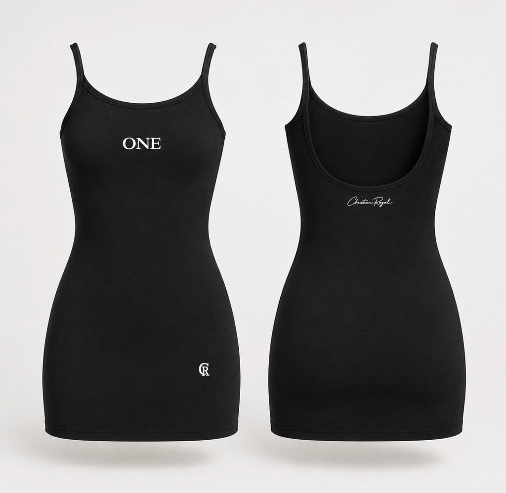 ONE Women's Signature Mini Dress front and back product view