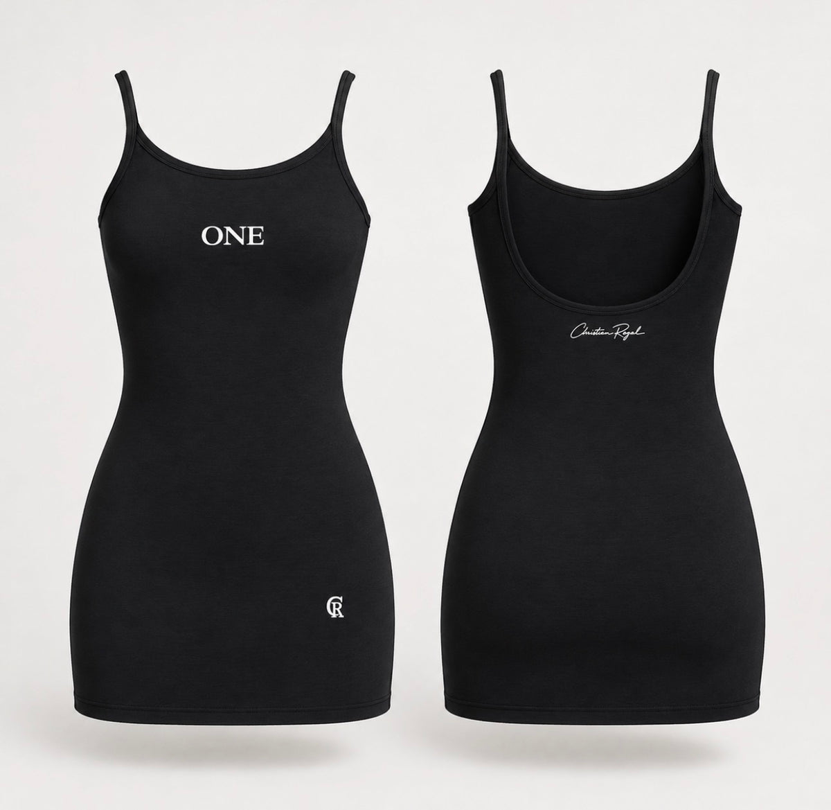 ONE Women's Signature Mini Dress front and back product view
