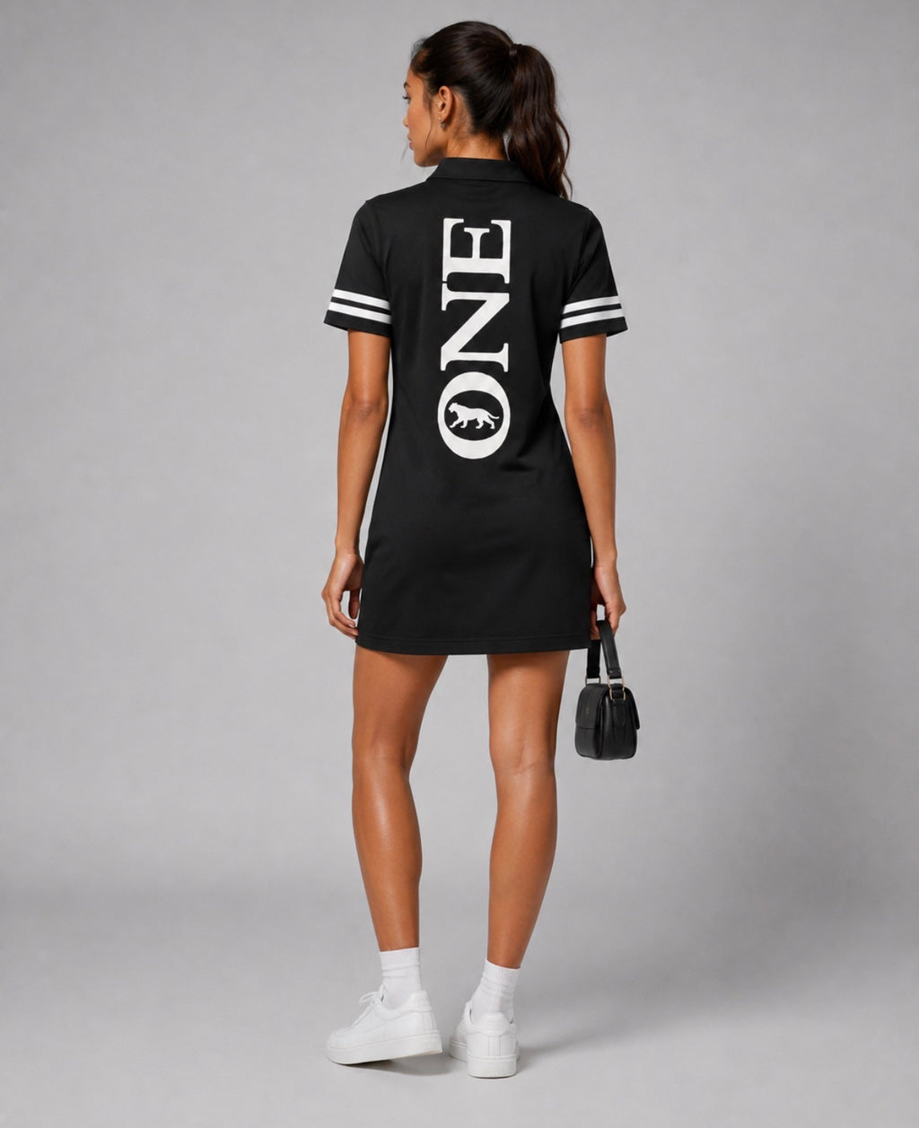 ONE Women's Signature Polo Dress back on model